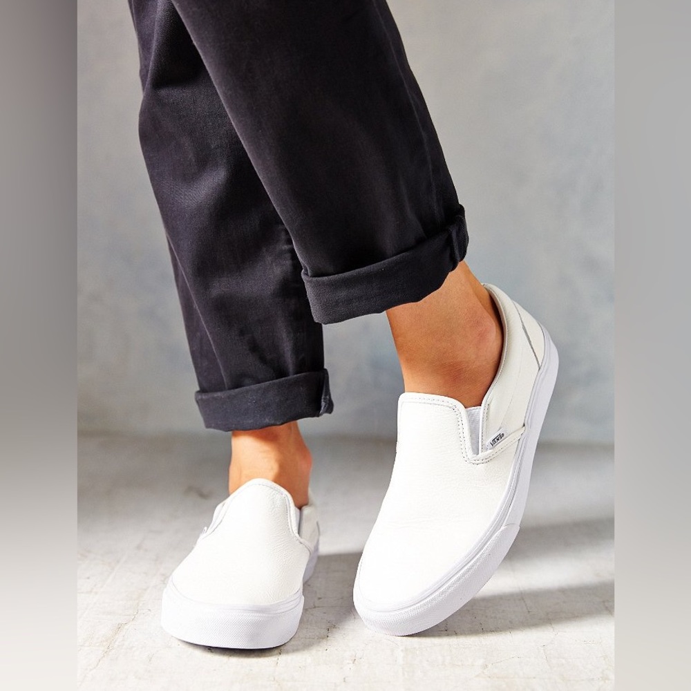 White Slip On Vans